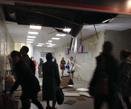 На вокзале в Екатеринбурге обрушился потолок