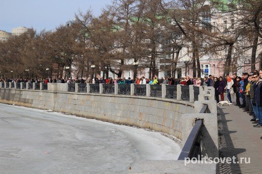 На защиту пруда в Екатеринбурге вышло больше тысячи человек