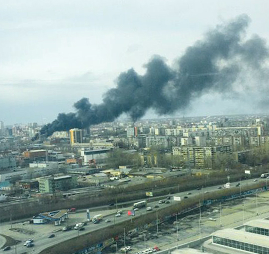 В Челябинске произошел пожар на стройке конгресс-холла