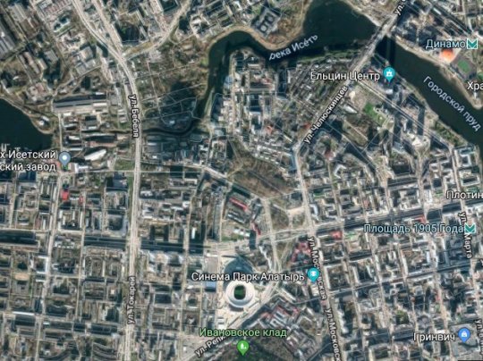 Фрагмент скриншота сервиса Google.Maps