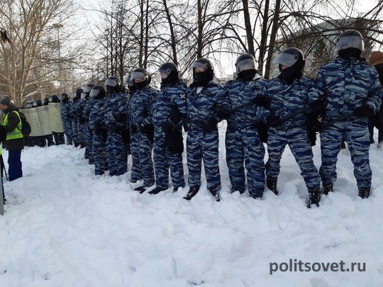 Протест в минус тридцать: в Екатеринбурге прошло массовое шествие в поддержку Навального