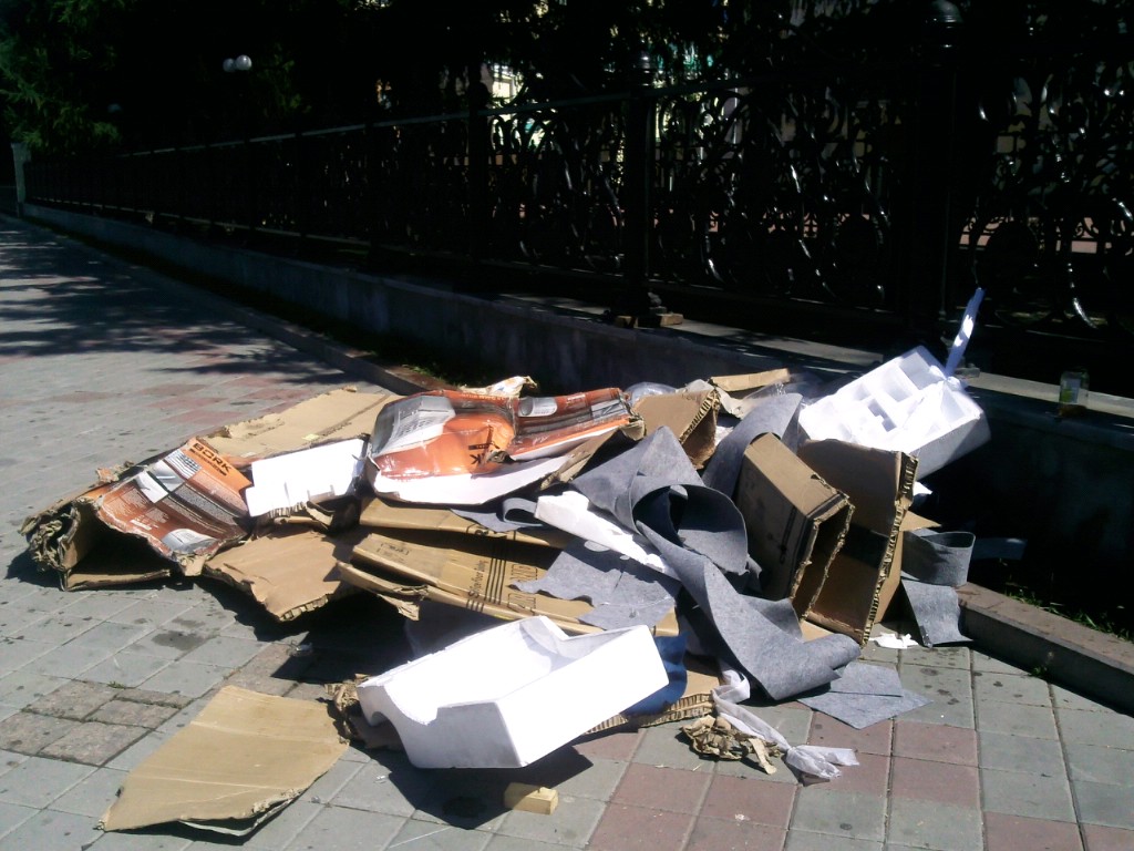После визита в Екатеринбург Ангелы Меркель и Дмитрия Медведева осталась куча мусора (есть фото)