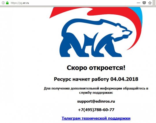 Сайт праймериз «Единой России» не смог открыться в срок